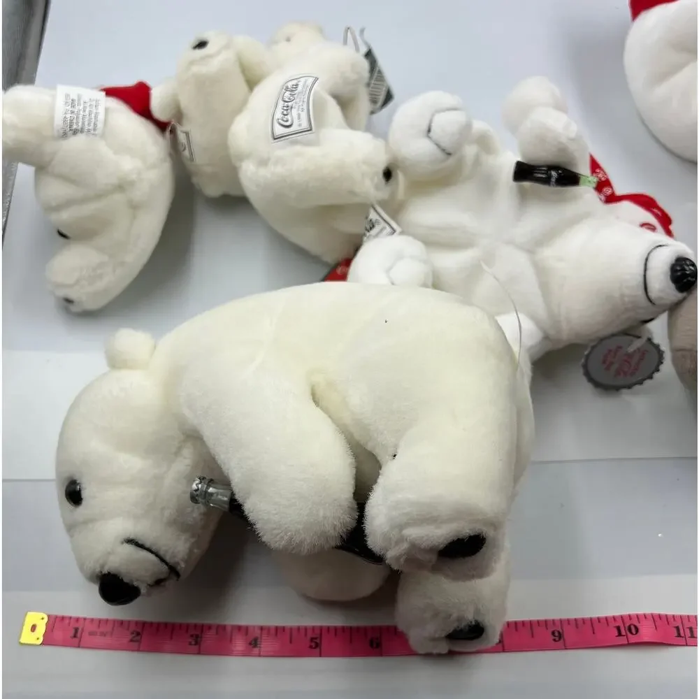 Vintage Lot 8 Coca Cola Polar Bear Bean Bag Plush Seal‎ Christmas Ornaments